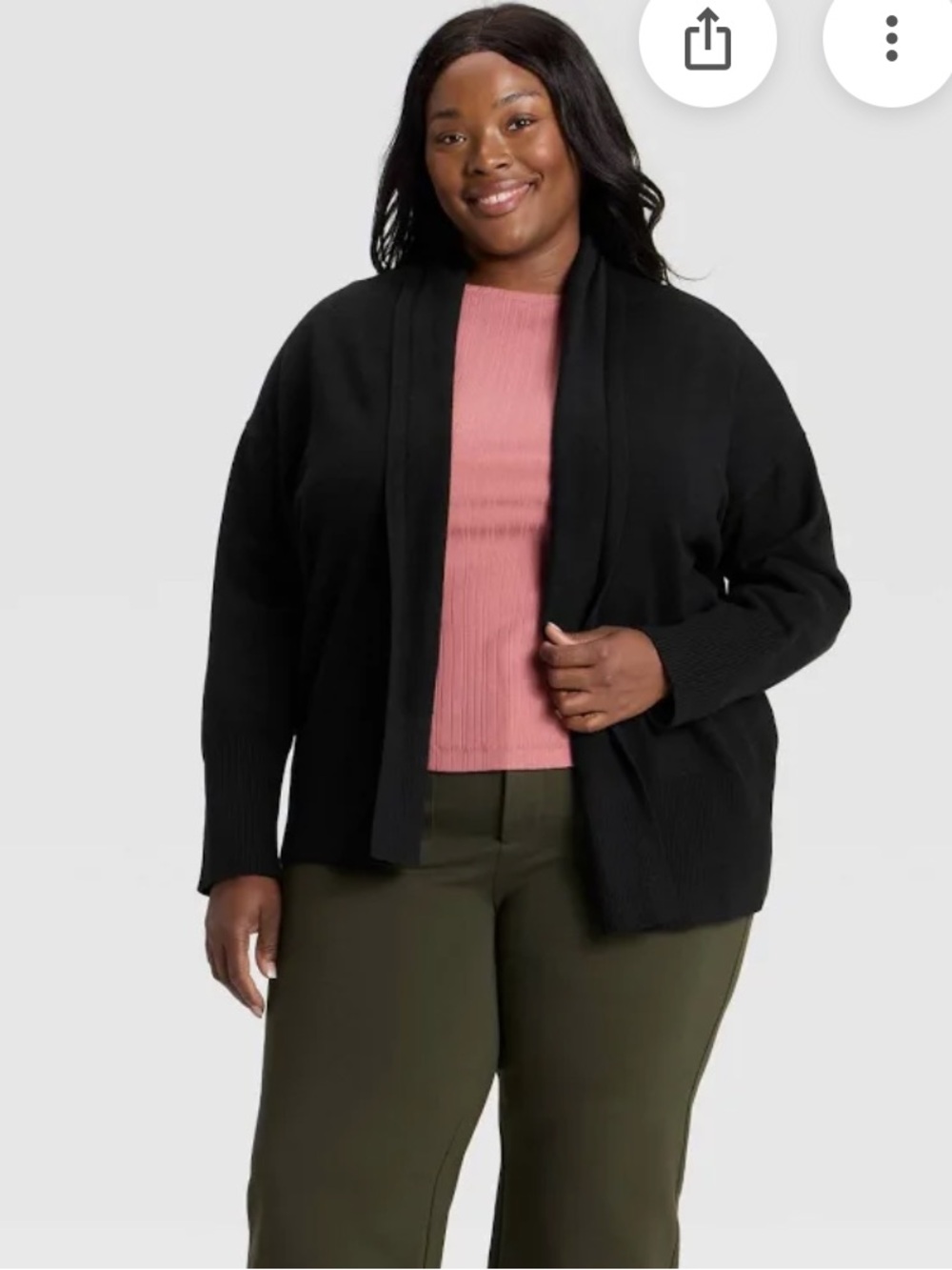 Ava & Viv Women's Essential Open
Cardigan Sweater Black 2X (20/22)